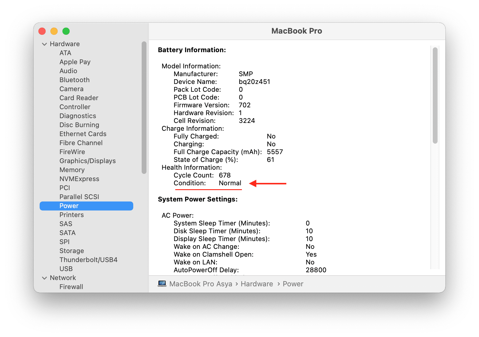 how to check battery health (macOS)